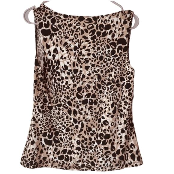 Calvin Klein Cheetah Print Cowl Neck Tank Top Medium - Picture 2 of 7